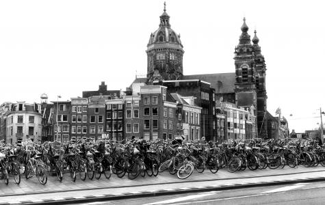 阿姆斯特丹, 自行车, 视图, 旅游, 旅游