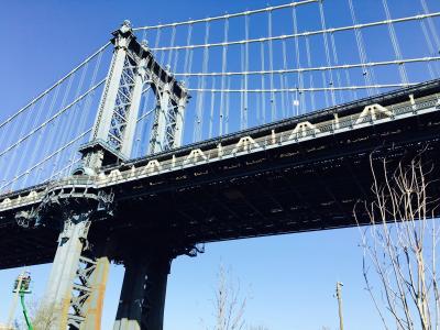 桥梁, 曼哈顿大桥, 冬天, 景观