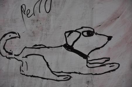 狗, 绘图, 子绘图, 板岩, 标记, 黑色和白色, 背景