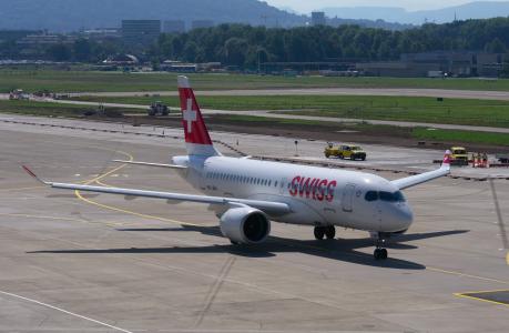 庞巴迪 cs100, 瑞士航空, 飞机, 机场, 苏黎世, zrh, 苏黎世机场