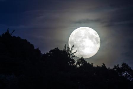 傍晚的天空, 月光, 月亮, 心情, 夜晚的天空, abendstimmung, 超级月亮