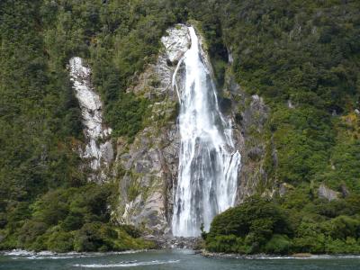 瀑布, 水, 水域, 杂音, 新西兰, 米尔福德峡湾, 景观