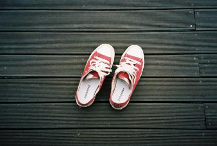 鞋子, 运动鞋, 匡威, 运动鞋, 画布屏幕, 红色