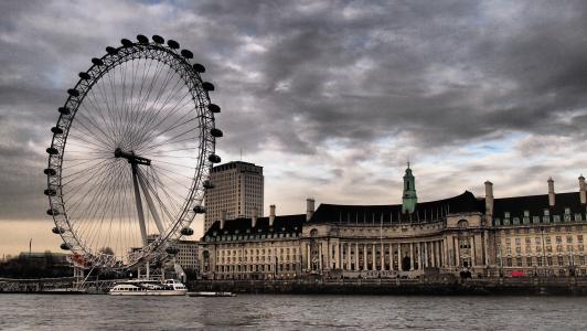 伦敦, 英格兰, 西敏寺, 伦敦摩天轮, 摩天轮, 千禧轮, 著名的地方