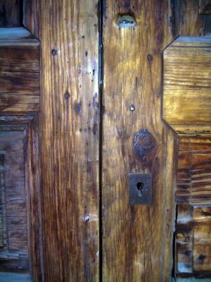 旧门, 老年, 木材, 时间, 锁, 人, 索莱达