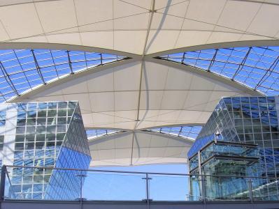 屋面, 玻璃, 钢, 建设, 建筑, 机场, 慕尼黑