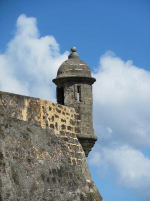 波多黎各, 圣胡安, 堡, 墙上, 石头, 建筑, 塔