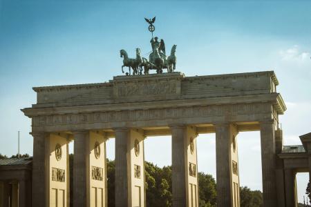柏林, 勃兰登堡门, 目标, quadriga, 德国, 建设, 纵栏式