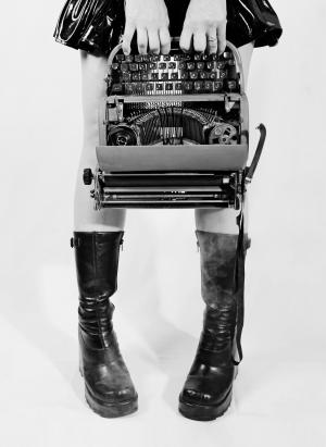 概念, 打字机, 哥特, 靴子, 双腿, 功能区, 作家块