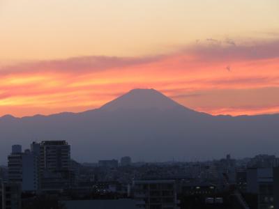 富士山, 富士, 火山, 山, 日落, 黄昏, 建筑