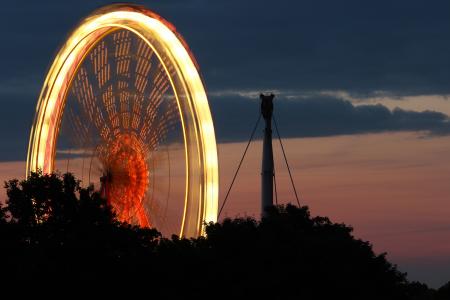 摩天轮, 奥林匹克公园, 长时间曝光, 每年的市场, 公平, 慕尼黑, 庆祝