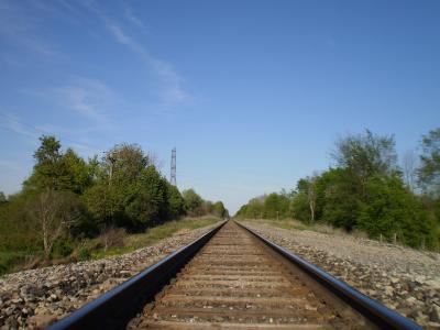 rails, 曲目, 线路, 路轨道路轨道, 铁路床, 夏季, 铁路