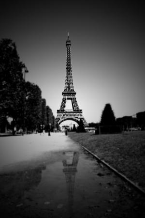 埃菲尔铁塔, 巴黎, 法国, 埃菲尔铁塔, 巴黎-法国, 著名的地方, 黑色和白色