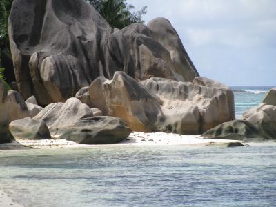 塞舌尔, la 拉迪, 海, 岛屿, 印度洋, 花岗岩岩石, 水