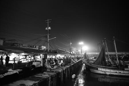 码头, 市场, 仁川, 曼秀雷敦枪口, 传统市场, 夜景, 航海的船只