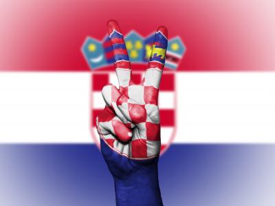 克罗地亚, 和平, 手, 国家, 背景, 旗帜, 颜色