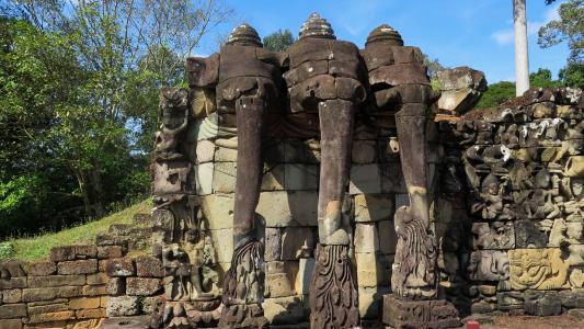 柬埔寨, 吴哥, 寺, 历史, 亚洲, 寺庙建筑群, 大象露台
