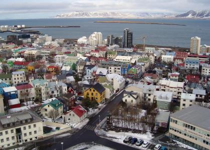 雷克雅未克, 城市, 冰岛, 市中心, 城市景观, 建筑外观, 高角度视图