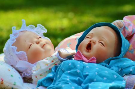 婴儿, 两个, 睡眠, 闭着眼睛, 和平, 可爱, 婴儿
