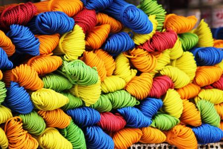 纱线, 羊毛, 绳子, 多彩, 绿色, 蓝色, 黄色