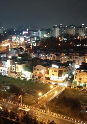 晚上, 街道, 景观, 大韩民国, 夜晚的天空, 建筑, 夜景