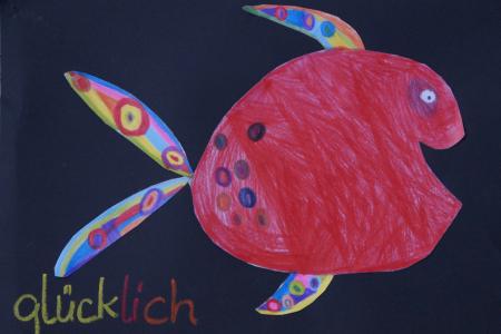 鱼, 多彩, 性格开朗, 儿童绘画, 儿童, 绘图, 笑
