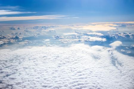在世界上的云朵, 天空, 云计算, 云景, 蓝色, 白色, 蓬松