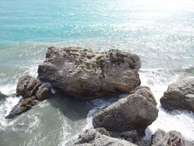 海滩, 海, 岩石, 格拉纳达, 太阳, 夏季, 水