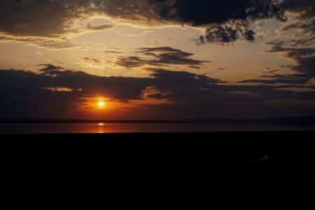 咸水湖, 湖, 安卡拉, 土耳其, 日落, 风景, 天空