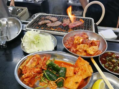烧烤, 朝鲜语, 肉, 泡菜