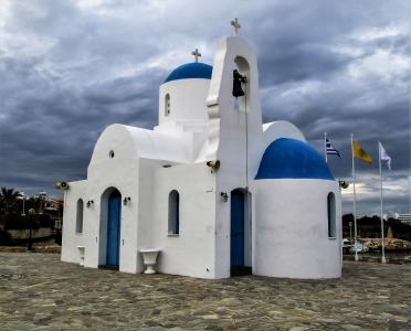 塞浦路斯, protaras, 圣拉萨罗, 教会, 圣托里尼岛, 基克拉迪群岛, 希腊
