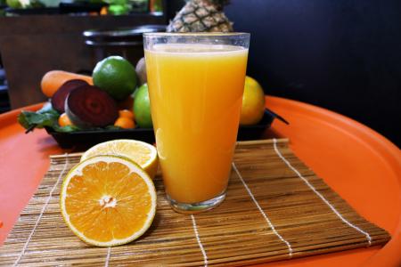水果, 橙色, 果汁, 新鲜, 玻璃, 健康, 饮料