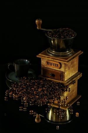 咖啡, 杯, 磨石, 谷物, 咖啡豆, 咖啡因, 烤的咖啡豆