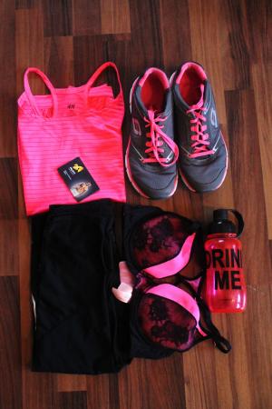 体育, 运动服装, 衣服, 功能 top, 粉色, 灰色, 黑色