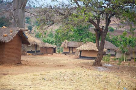 马拉维, 非洲, 村庄, 小屋, 家园, 草堂, 泥浆