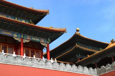 屋顶, 中国, 龙, 紫禁城, 建筑, 北京, 宫