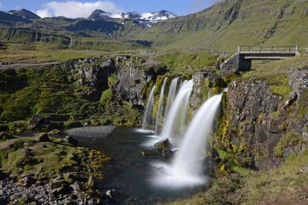 kirkjufellfoss, 瀑布, 流量, 景观, 自然, 冰岛, 感兴趣的地方