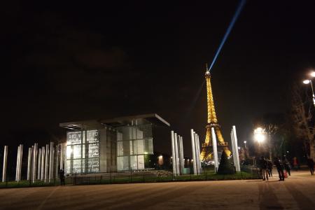 巴黎, 晚上, 埃菲尔铁塔, 欧洲, 法国, 照明, 浪漫