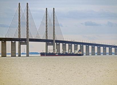 勒桥, frachtschiff, 横渡的海, 瑞典, 丹麦, 勒, 波罗地海