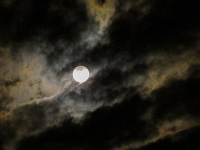 月亮, 月光, 月食前, 神秘, 晚上, 血月, 光