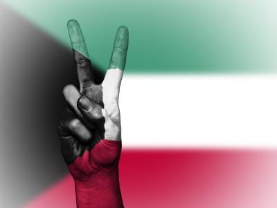 科威特, 和平, 手, 国家, 背景, 旗帜, 颜色