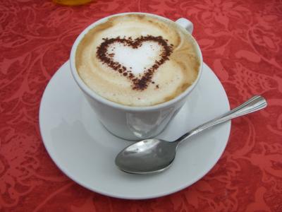 心, 情人节, 卡布奇诺咖啡, 爱, 浪漫, 符号, 甜