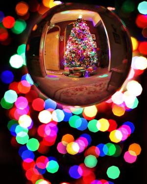 水晶球, 圣诞树, 圣诞节, 饰品, 假日, 装饰, 晚上