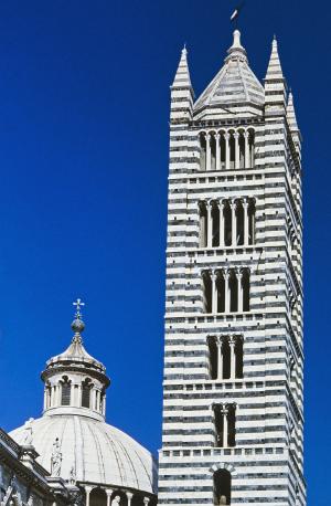 锡耶纳, 意大利, dom, 阿波利纳雷泰诺沃大教堂, 钟楼, 圆顶, 黑色