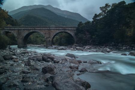 桥梁, 河, 岩石, 流量, 自然, 冒险, 旅行