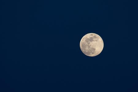 个月, 满月, 晚上, 棕色, 深蓝色, 卢娜, 月亮