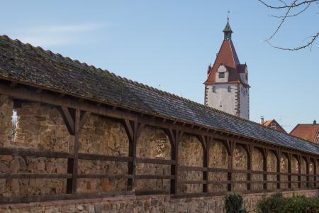旧城, 中世纪, 城墙, 桁架, 根根堡