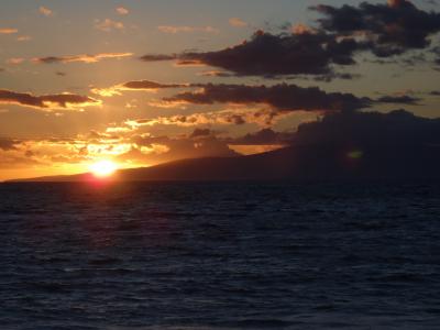 拉奈岛, 毛伊岛, 夏威夷, 日落, 海洋