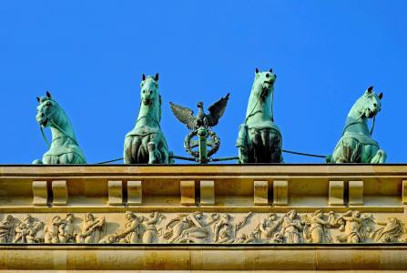 勃兰登堡门, 柏林, 具有里程碑意义, 目标, quadriga, 四人紧张, 战车