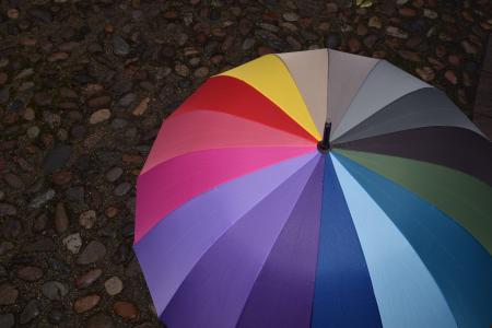 雨伞, 铺路石, 多雨的天气, 黑暗, 黑暗的时代, 滴眼液, 彩虹